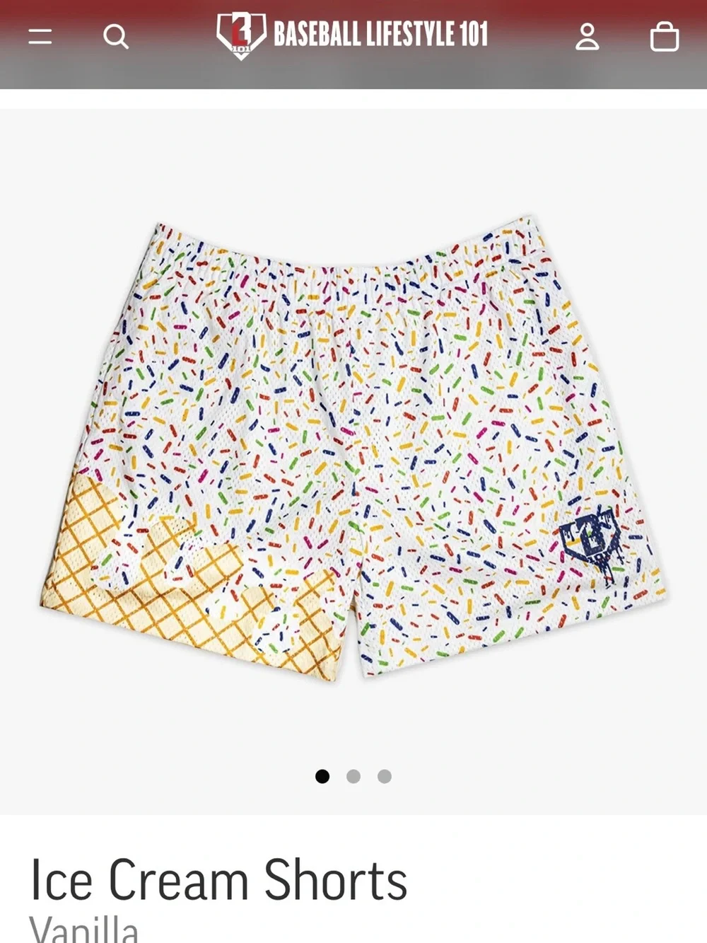 Baseball Lifestyle 101-Ice Cream Shorts